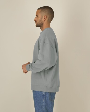 Radder 2.0 - Das Oversized Rundhals-Unisex-Sweatshirt - Misty Grey - L bedrucken, Art.-Nr. STSU208C1381L