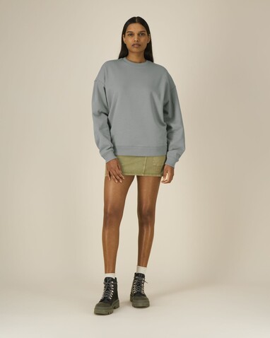 Radder 2.0 - Das Oversized Rundhals-Unisex-Sweatshirt - Misty Grey - S bedrucken, Art.-Nr. STSU208C1381S