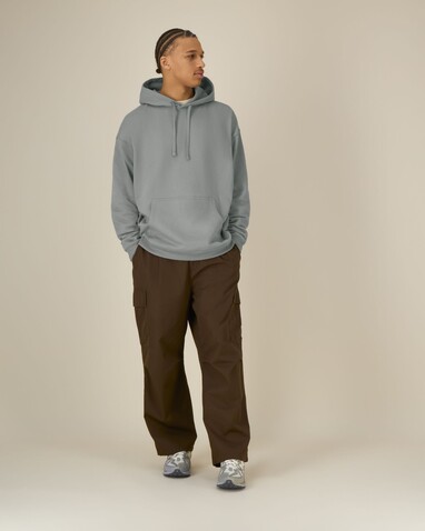Slammer 2.0 - Der Oversized Unisex-Hoodie - Misty Grey - XXL bedrucken, Art.-Nr. STSU209C1382X