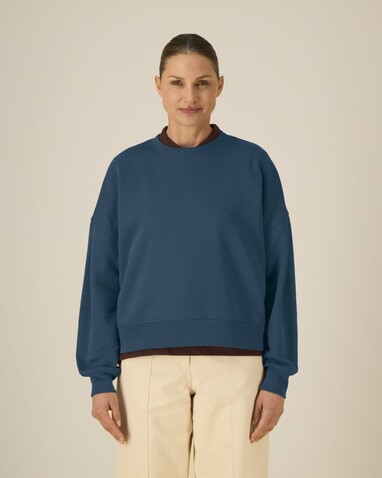 Stella Alma - Das Iconic Damen-Rundhals-Sweatshirt - Deep Teal - M bedrucken, Art.-Nr. STSW212C1361M