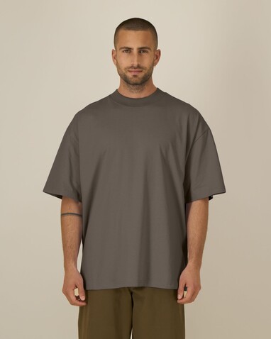 Blaster 2.0 - Das Oversized Unisex-T-Shirt mit Stehkragen - Mocha - XXL bedrucken, Art.-Nr. STTU959C1352X