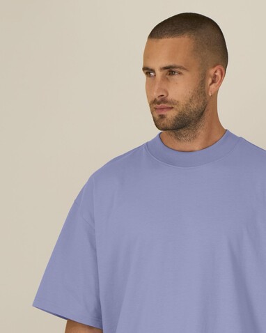 Blaster 2.0 - Das Oversized Unisex-T-Shirt mit Stehkragen - Violet - XL bedrucken, Art.-Nr. STTU959C1341X