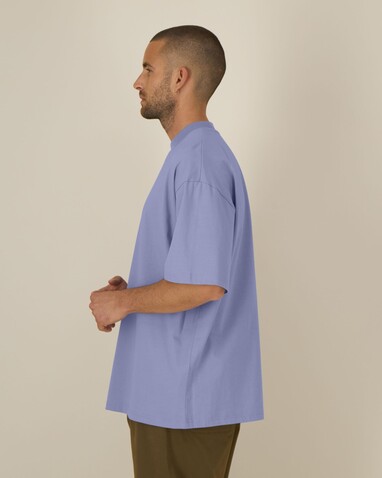 Blaster 2.0 - Das Oversized Unisex-T-Shirt mit Stehkragen - Violet - M bedrucken, Art.-Nr. STTU959C1341M