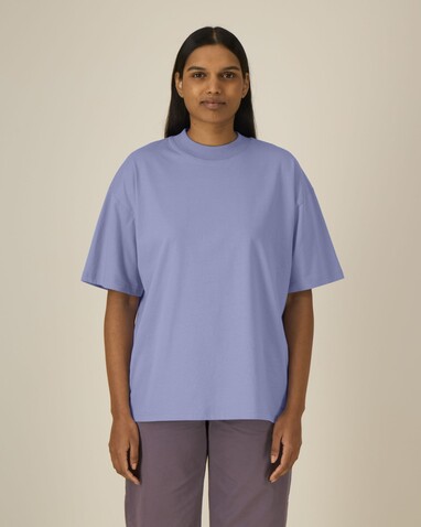 Blaster 2.0 - Das Oversized Unisex-T-Shirt mit Stehkragen - Violet - XL bedrucken, Art.-Nr. STTU959C1341X