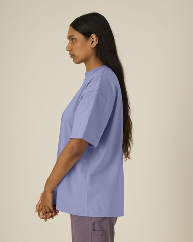 Blaster 2.0 - Das Oversized Unisex-T-Shirt mit Stehkragen - Violet - M bedrucken, Art.-Nr. STTU959C1341M