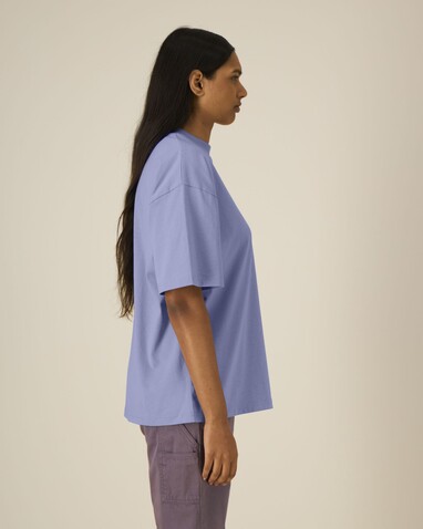 Blaster 2.0 - Das Oversized Unisex-T-Shirt mit Stehkragen - Violet - M bedrucken, Art.-Nr. STTU959C1341M