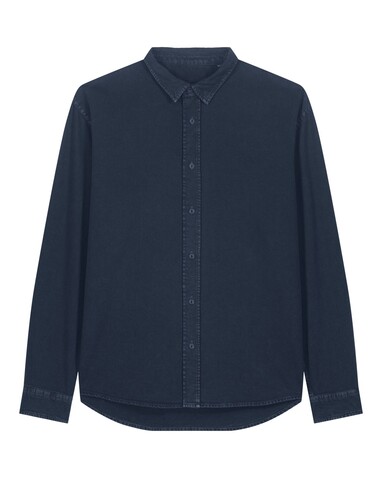 Worker Shirt - Das Relaxed Unisex-Hemd - G.Dyed Navy - M bedrucken, Art.-Nr. STWU975C3731M