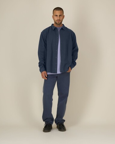 Worker Shirt - Das Relaxed Unisex-Hemd - G.Dyed Navy - XL bedrucken, Art.-Nr. STWU975C3731X