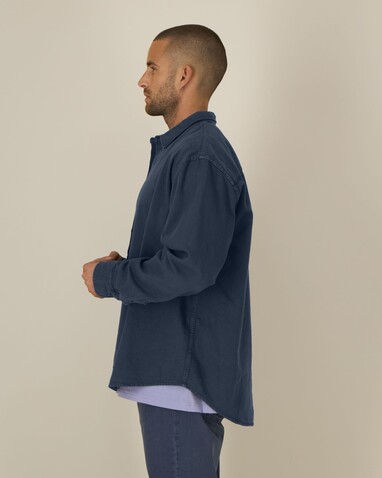 Worker Shirt - Das Relaxed Unisex-Hemd - G.Dyed Navy - L bedrucken, Art.-Nr. STWU975C3731L Worker Shirt - Das Relaxed Unisex-Hemd - G.Dyed Navy - L bedrucken, Art.-Nr. STWU975C3731L