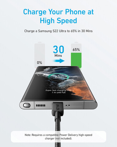Anker USB-C to USB-C Kabel - 1.8 Meter, 60W grau, schwarz bedrucken, Art.-Nr. RBA81F6G11 Anker USB-C to USB-C Kabel - 1.8 Meter, 60W grau, schwarz bedrucken, Art.-Nr. RBA81F6G11