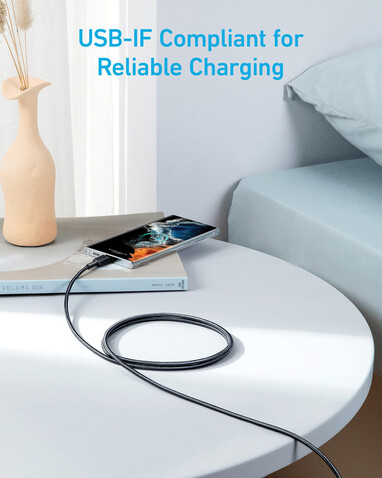 Anker USB-C to USB-C Kabel - 1.8 Meter, 60W grau, schwarz bedrucken, Art.-Nr. RBA81F6G11 Anker USB-C to USB-C Kabel - 1.8 Meter, 60W grau, schwarz bedrucken, Art.-Nr. RBA81F6G11