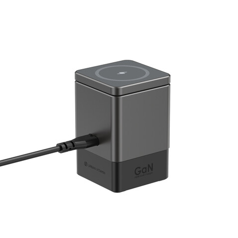 Urban Vitamin Sacramento 105W GaN Charger mit einz. Kabeln grau, schwarz bedrucken, Art.-Nr. P309.5402 Urban Vitamin Sacramento 105W GaN Charger mit einz. Kabeln grau, schwarz bedrucken, Art.-Nr. P309.5402