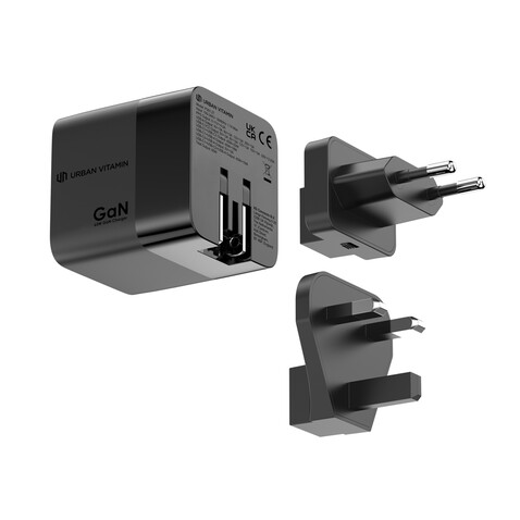 Urban Vitamin Mendocino 65W GaN-Charger mit einziehb. Kabel schwarz bedrucken, Art.-Nr. P301.2701 Urban Vitamin Mendocino 65W GaN-Charger mit einziehb. Kabel schwarz bedrucken, Art.-Nr. P301.2701