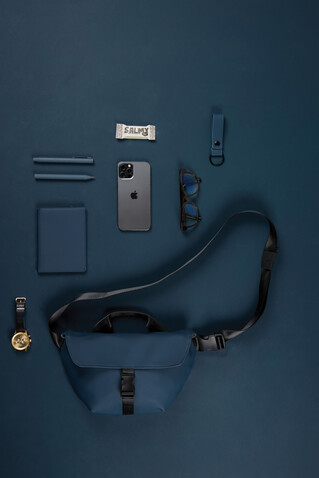 VINGA Baltimore RCS Sling-Bag navy blau bedrucken, Art.-Nr. V7630125