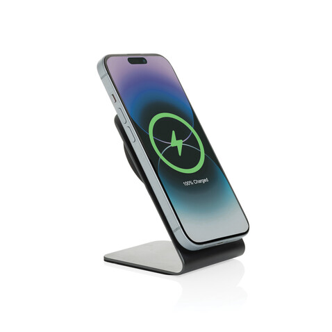Terra Aluminium 15W magnetischer Wireless-Charger grau bedrucken, Art.-Nr. P309.1002