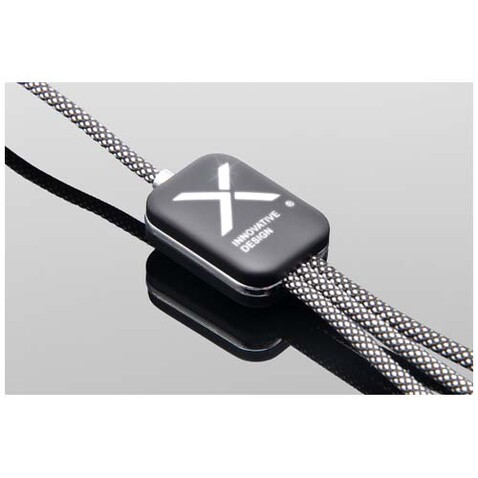 SCX.design C33 60W Typ C Ladekabel mit doppeltem Leuchtlogo, heather schwarz bedrucken, Art.-Nr. 1PX21390