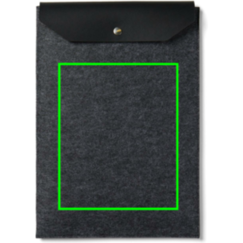 VINGA Albon 15" Laptop-Seeve aus GRS recyceltem Filz schwarz bedrucken, Art.-Nr. V788101