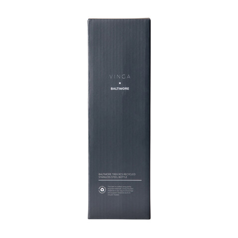 VINGA Baltimore Trek RCS recycelte SS Flasche 600ml schwarz bedrucken, Art.-Nr. V4300601 VINGA Baltimore Trek RCS recycelte SS Flasche 600ml schwarz bedrucken, Art.-Nr. V4300601