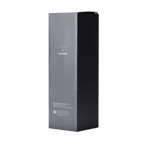 VINGA Baltimore Trek RCS recycelte SS Flasche 600ml schwarz bedrucken, Art.-Nr. V4300601 VINGA Baltimore Trek RCS recycelte SS Flasche 600ml schwarz bedrucken, Art.-Nr. V4300601