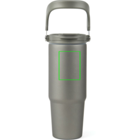 VINGA Eos Trek 880ml Flasche aus RCS rec. Stainless-Steel grau, grau bedrucken, Art.-Nr. V4320322