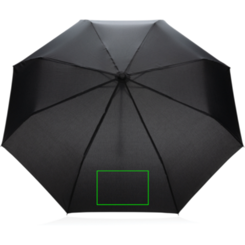 20.5" Impact AWARE™ RPET 190T Pongee Bambus Mini-Schirm schwarz bedrucken, Art.-Nr. P850.571
