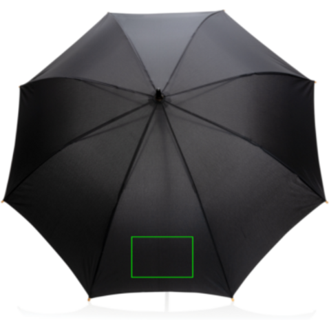 23" Impact AWARE™ RPET 190T Auto-Open Bambus-Schirm schwarz bedrucken, Art.-Nr. P850.651