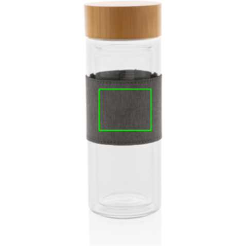 Impact doppelwandige Borosilikatglas-Flasche transparent, grau bedrucken, Art.-Nr. P436.780 Impact doppelwandige Borosilikatglas-Flasche transparent, grau bedrucken, Art.-Nr. P436.780