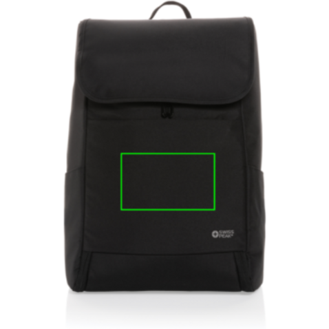 Swiss Peak Fern AWARE™ RPET 15,6" Rucksack mit Allover-Zip schwarz bedrucken, Art.-Nr. P763.041 Swiss Peak Fern AWARE™ RPET 15,6" Rucksack mit Allover-Zip schwarz bedrucken, Art.-Nr. P763.041