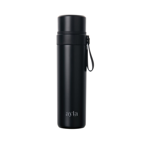 VINGA Tono RCS Thermoskanne mit zwei Bechern, 750ml schwarz bedrucken, Art.-Nr. V4300701 VINGA Tono RCS Thermoskanne mit zwei Bechern, 750ml schwarz bedrucken, Art.-Nr. V4300701