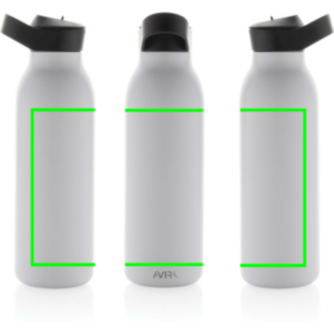 Avira Ara RCS Re-Steel Fliptop Wasserflasche 500ml weiß bedrucken, Art.-Nr. P438.083 Avira Ara RCS Re-Steel Fliptop Wasserflasche 500ml weiß bedrucken, Art.-Nr. P438.083
