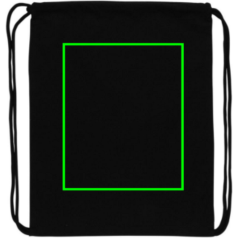 Impact AWARE™ recycelter Baumwoll-Sportbeutel 145gr schwarz bedrucken, Art.-Nr. P762.631