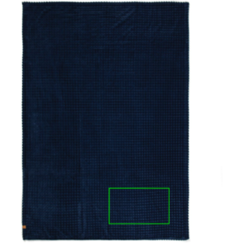 VINGA Branson Decke aus GRS recyceltem PET navy blau bedrucken, Art.-Nr. V404005