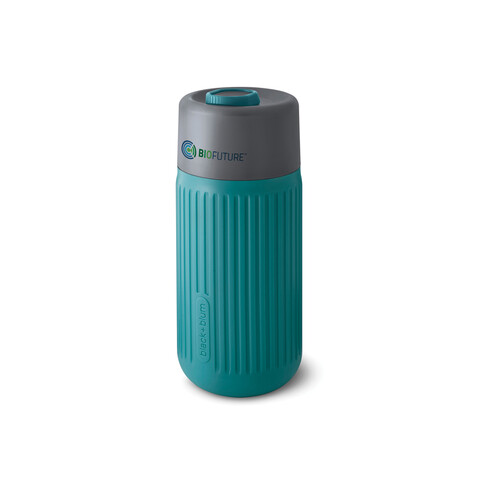 Black+Blum Glas-Reisebecher 340ml turkis bedrucken, Art.-Nr. P439.1633