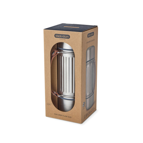 Black+Blum Explorer Flasche Duo 1L grau bedrucken, Art.-Nr. P439.1702 Black+Blum Explorer Flasche Duo 1L grau bedrucken, Art.-Nr. P439.1702
