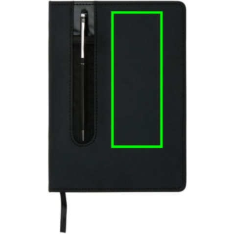Basic Hardcover PU A5 Notizbuch mit Stylus-Stift schwarz bedrucken, Art.-Nr. P773.311 Basic Hardcover PU A5 Notizbuch mit Stylus-Stift schwarz bedrucken, Art.-Nr. P773.311
