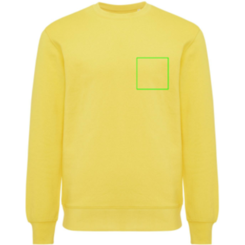IQONIQ Etosha Lightweight Sweater aus recycelter Baumwolle gelb bedrucken, Art.-Nr. T9303.045.XXL