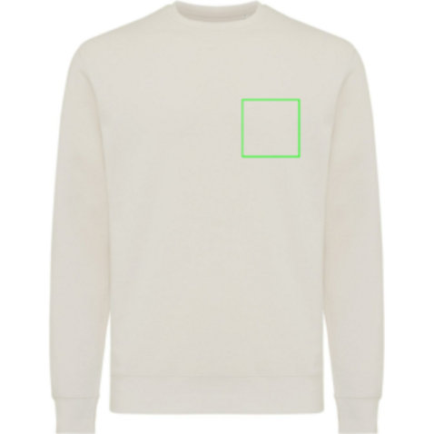 IQONIQ Etosha Lightweight Sweater aus recycelter Baumwolle ivory white bedrucken, Art.-Nr. T9303.040.M