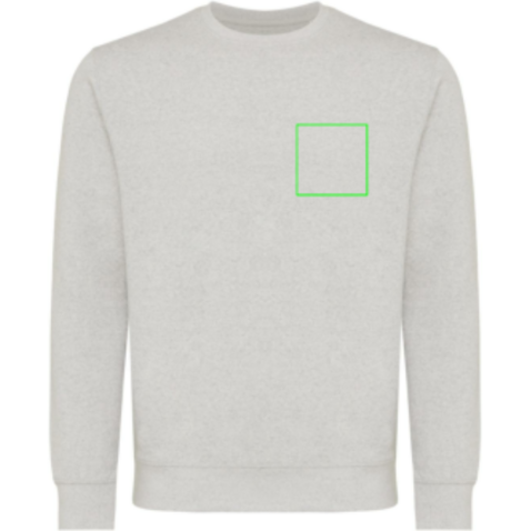 IQONIQ Etosha Lightweight Sweater aus recycelter Baumwolle light heather grey bedrucken, Art.-Nr. T9303.032.XXXL