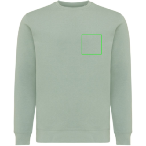 IQONIQ Etosha Lightweight Sweater aus recycelter Baumwolle Iceberg green bedrucken, Art.-Nr. T9303.023.M