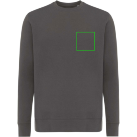 IQONIQ Etosha Lightweight Sweater aus recycelter Baumwolle anthrazit bedrucken, Art.-Nr. T9303.019.XS