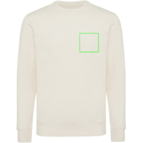 IQONIQ Etosha Lightweight Sweater aus recycelter Baumwolle natural raw bedrucken, Art.-Nr. T9303.018.L