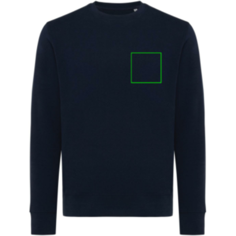 IQONIQ Etosha Lightweight Sweater aus recycelter Baumwolle navy blau bedrucken, Art.-Nr. T9303.002.5XL
