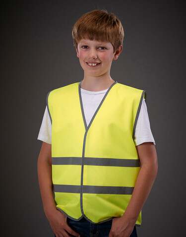 Yoko Kids Fluo Reflective Border Waistcoat, Lime, 7-9 (M) bedrucken, Art.-Nr. 011775213 Yoko Kids Fluo Reflective Border Waistcoat, Lime, 7-9 (M) bedrucken, Art.-Nr. 011775213