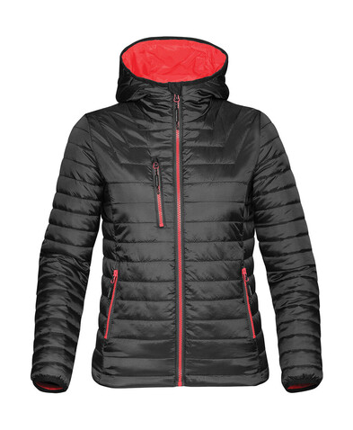 StormTech Women`s Gravity Thermal Jacket, Black/True Red, XS bedrucken, Art.-Nr. 015181632