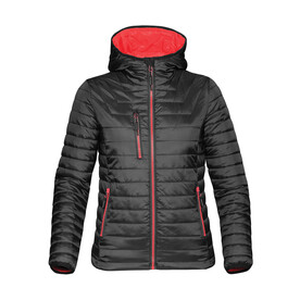 StormTech Women`s Gravity Thermal Jacket, Black/True Red, XS bedrucken, Art.-Nr. 015181632