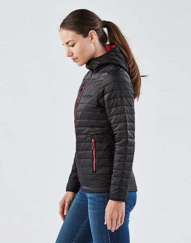StormTech Women`s Gravity Thermal Jacket, Black/True Red, XS bedrucken, Art.-Nr. 015181632