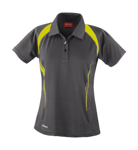 Result Ladies` Spiro Team Spirit Polo, Grey/Lime, S bedrucken, Art.-Nr. 019331563
