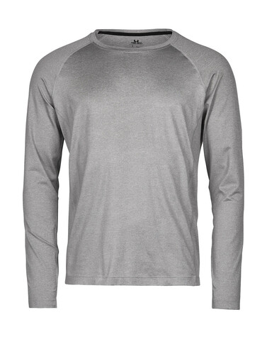 Tee Jays Long Sleeve CoolDry Tee, Black Melange, S bedrucken, Art.-Nr. 020541093