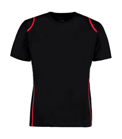 Kustom Kit Regular Fit Cooltex® Contrast Tee, Black/Red, M bedrucken, Art.-Nr. 021111544