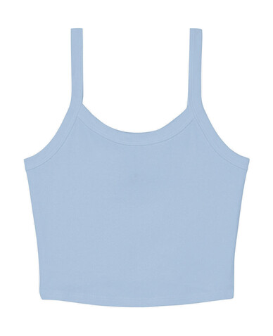 Bella Women`s Micro Rib Spaghetti Strap Tank, Solid Baby Blue Blend, XL bedrucken, Art.-Nr. 025063346